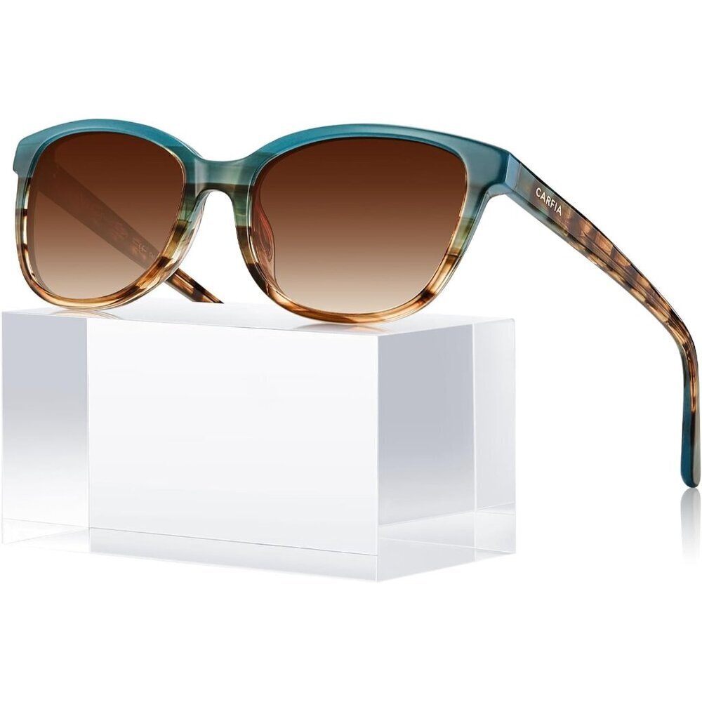 Women’s Polarized Sunglasses Acetate Blue Brown Gradient UV Protection
